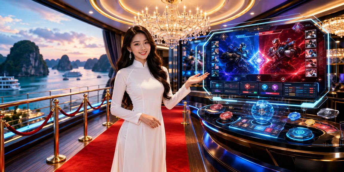 Người dùng tại Hạ Long trải nghiệm cá cược esports trên điện thoại iOS bên vịnh