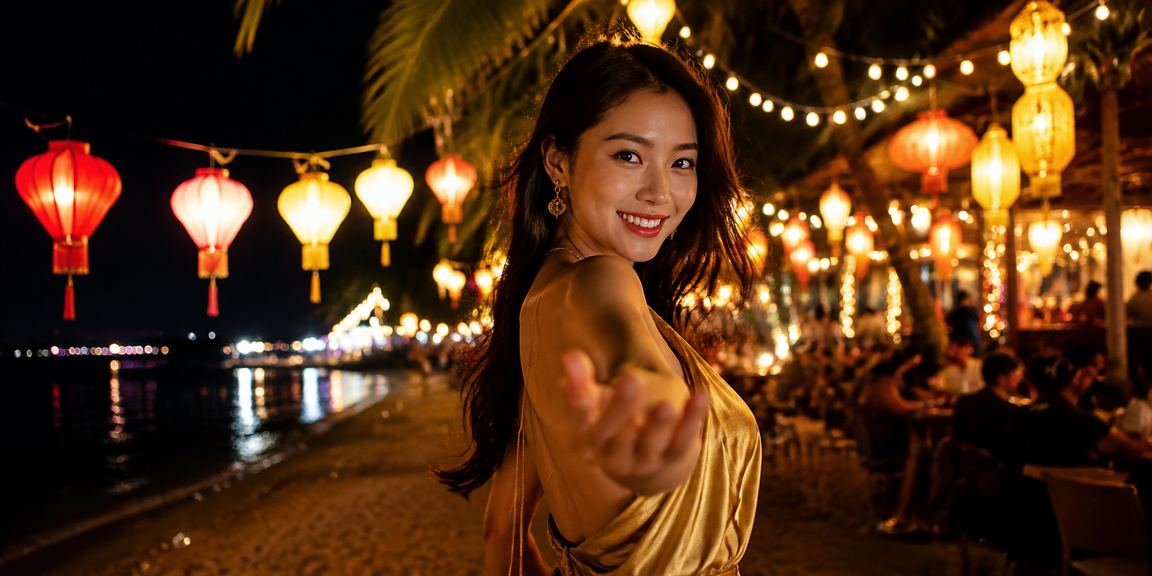 Phố đèn lồng Hội An lung linh về đêm gợi lên không khí giải trí và may mắn đầy màu sắc